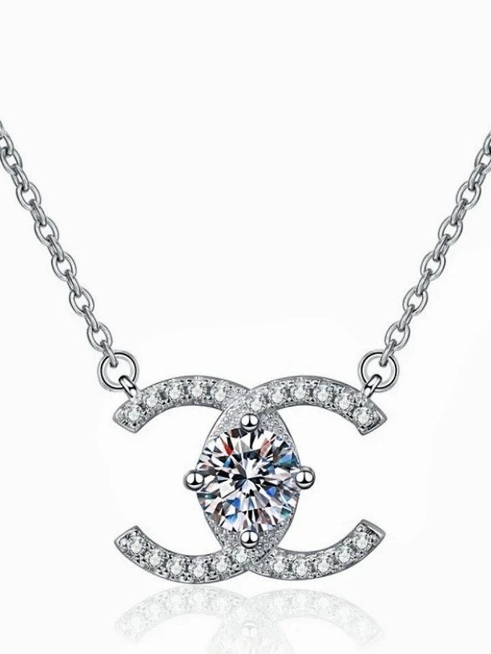 High Quality Fashion Inspired Jewelry Sterling Silver 6mm CZ Pendant Necklace